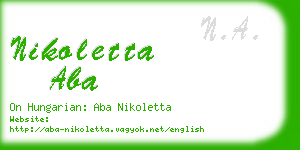 nikoletta aba business card